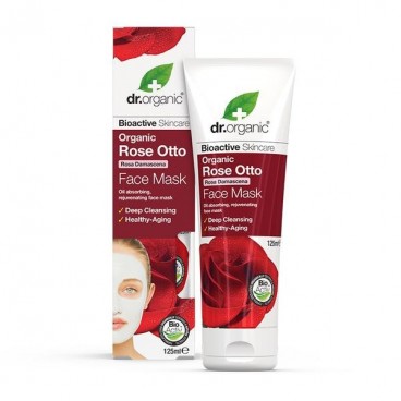 maschera viso pelle rivitalizzata alla rosa otto Bio 125 ml. dr. organic